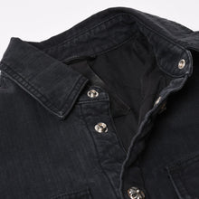 Load image into Gallery viewer, 極美品 CHROME HEARTS クロムハーツ WORK DOG ワークドッグ シャツジャケット サイズS キルティング クロスボール ブラック 中古 4b013907