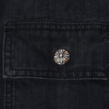 Load image into Gallery viewer, 極美品 CHROME HEARTS クロムハーツ WORK DOG ワークドッグ シャツジャケット サイズS キルティング クロスボール ブラック 中古 4b013907
