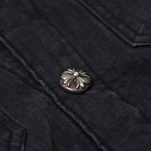 Load image into Gallery viewer, 極美品 CHROME HEARTS クロムハーツ WORK DOG ワークドッグ シャツジャケット サイズS キルティング クロスボール ブラック 中古 4b013907