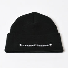 Load image into Gallery viewer, 新品未使用 CHROME HEARTS クロムハーツ ニットキャップ ビーニー CHロゴ 刺繍 ブラック アクリル ONE SIZE 中古 4b013896