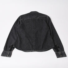 Load image into Gallery viewer, 極美品 CHROME HEARTS クロムハーツ LOOSEENDS ルーズエンド 長袖デニムシャツ サイズS CHクロスパッチ 2パッチ ブラック 中古 4b013906
