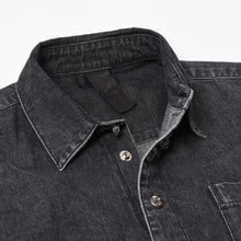 Load image into Gallery viewer, 極美品 CHROME HEARTS クロムハーツ LOOSEENDS ルーズエンド 長袖デニムシャツ サイズS CHクロスパッチ 2パッチ ブラック 中古 4b013906