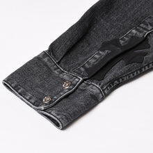 Load image into Gallery viewer, 極美品 CHROME HEARTS クロムハーツ LOOSEENDS ルーズエンド 長袖デニムシャツ サイズS CHクロスパッチ 2パッチ ブラック 中古 4b013906