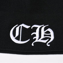 Load image into Gallery viewer, 新品未使用 CHROME HEARTS クロムハーツ ニットキャップ ビーニー CHロゴ 刺繍 ブラック アクリル ONE SIZE 中古 4b013896
