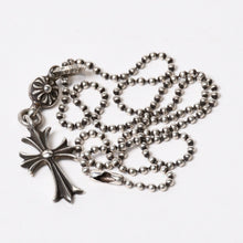 Load image into Gallery viewer, 極美品 CHROME HEARTS クロムハーツ CH TINY CROSS タイニークロス ボールチェーン チャーム ネックレス シルバー925 12.6g 中古 4b013882