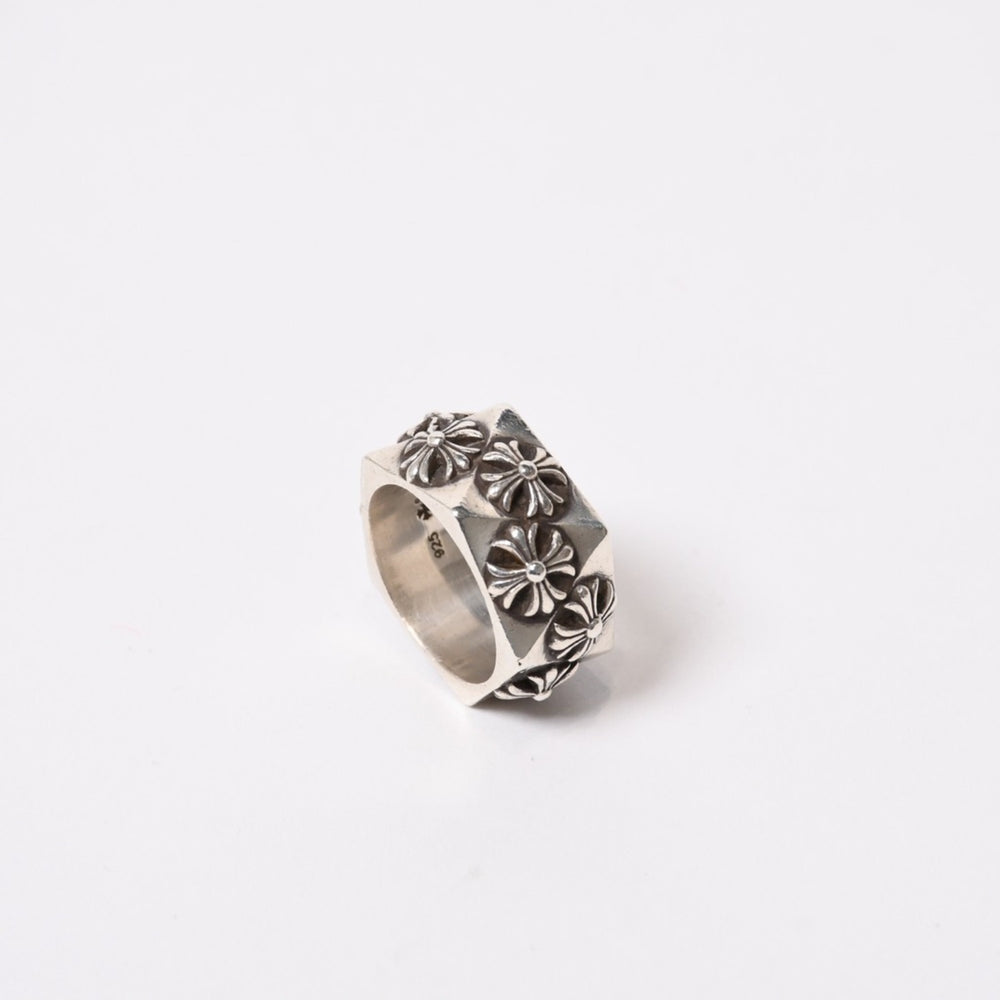 Very Good Condition CHROME HEARTS Pentagon Ring CH Plus 2014 Engraved No. 14 Weight 16.9g Silver 925 Used 4b013874