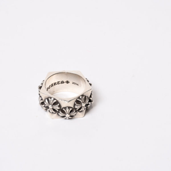 極美品 CHROME HEARTS クロムハーツ ペンタゴンリング 指輪 CHプラス 2014刻印 14号 重量16.9g シルバー925 中古 4b013874
