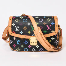 Load image into Gallery viewer, LOUIS VUITTON ルイヴィトン ソローニュ ショルダーバッグ M92639 モノグラム マルチカラー ブラック 村上隆 美品 中古 4b013947