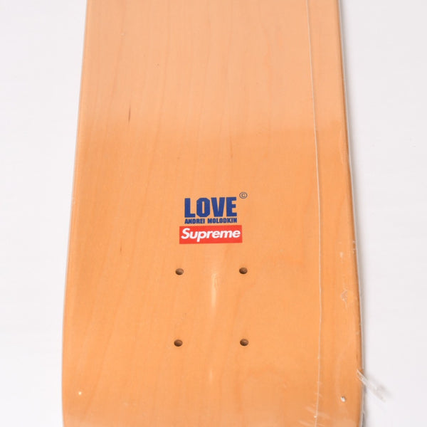 新品未使用品 Supreme×Andrei Molodkin シュプリーム×アンドレイモロドキン スケートボードデッキ ベージュ ブルー メープル材 中古 4b013511
