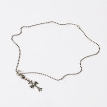 Load image into Gallery viewer, 極美品 CHROME HEARTS クロムハーツ CH TINY CROSS タイニークロス ボールチェーン チャーム ネックレス シルバー925 12.6g 中古 4b013882