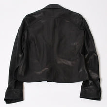 Load image into Gallery viewer, CHANEL シャネル 長袖レザーシャツ P28790C00009 サイズ38 ラムスキン ココマーク ブラック ヴィンテージ 美品 中古 4b013848