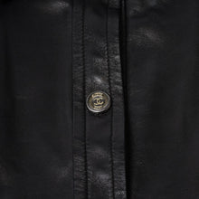 Load image into Gallery viewer, CHANEL シャネル 長袖レザーシャツ P28790C00009 サイズ38 ラムスキン ココマーク ブラック ヴィンテージ 美品 中古 4b013848