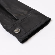 Load image into Gallery viewer, CHANEL シャネル 長袖レザーシャツ P28790C00009 サイズ38 ラムスキン ココマーク ブラック ヴィンテージ 美品 中古 4b013848