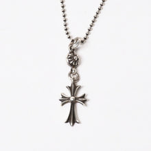 Load image into Gallery viewer, 極美品 CHROME HEARTS クロムハーツ CH TINY CROSS タイニークロス ボールチェーン チャーム ネックレス シルバー925 12.6g 中古 4b013882