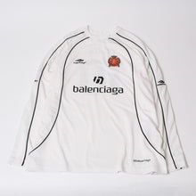 Load image into Gallery viewer, BALENCIAGA バレンシアガ 24SS PARIS SOCCER テクニカルジャージ 長袖Tシャツ 778972 サイズ2 サッカーシリーズ ホワイト 美品 中古 4b013945