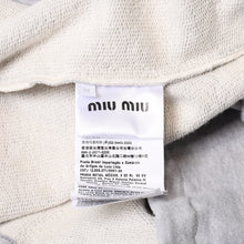 Load image into Gallery viewer, 極美品 MIUMIU ミュウミュウ フリース スウェットシャツ MJL042 サイズM ジップアップ グレー ロゴ刺繍 中古 4b013850