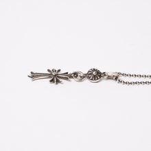 Load image into Gallery viewer, 極美品 CHROME HEARTS クロムハーツ CH TINY CROSS タイニークロス ボールチェーン チャーム ネックレス シルバー925 12.6g 中古 4b013882