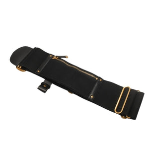 極美品 CHRISTIAN DIOR クリスチャンディオール ウエストベルト 23-MA-0282 SM レザー ブラック ゴールド金具 中古 4b013838