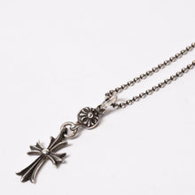 Load image into Gallery viewer, 極美品 CHROME HEARTS クロムハーツ CH TINY CROSS タイニークロス ボールチェーン チャーム ネックレス シルバー925 12.6g 中古 4b013882