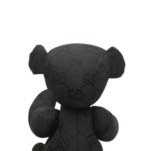 Load image into Gallery viewer, 極美品 GUCCI グッチ GGキャンバス ファー ぬいぐるみ 人形 テディーベア クマ ブラック 黒 中古 4b013108