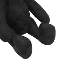 Load image into Gallery viewer, 極美品 GUCCI グッチ GGキャンバス ファー ぬいぐるみ 人形 テディーベア クマ ブラック 黒 中古 4b013108