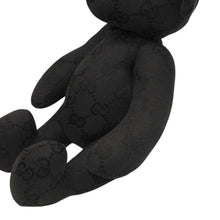 Load image into Gallery viewer, 極美品 GUCCI グッチ GGキャンバス ファー ぬいぐるみ 人形 テディーベア クマ ブラック 黒 中古 4b013108