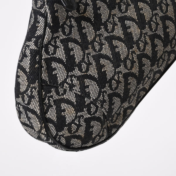 CHRISTIAN DIOR クリスチャンディオール トロッター サドルバッグ ワンショルダーバッグ サドルポーチ ネイビー 美品 中古 4b011018