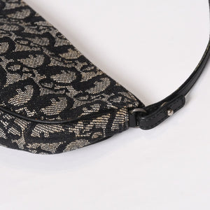 CHRISTIAN DIOR クリスチャンディオール トロッター サドルバッグ ワンショルダーバッグ サドルポーチ ネイビー 美品 中古 4b011018