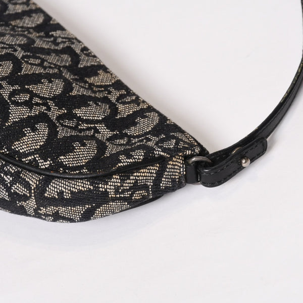 CHRISTIAN DIOR クリスチャンディオール トロッター サドルバッグ ワンショルダーバッグ サドルポーチ ネイビー 美品 中古 4b011018