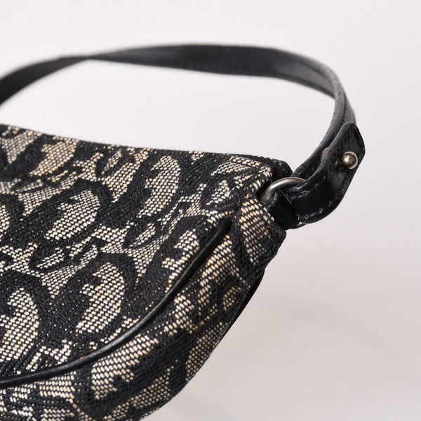 CHRISTIAN DIOR クリスチャンディオール トロッター サドルバッグ ワンショルダーバッグ サドルポーチ ネイビー 美品 中古 4b011018