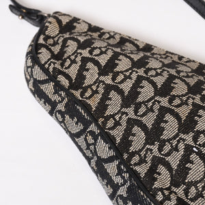 CHRISTIAN DIOR クリスチャンディオール トロッター サドルバッグ ワンショルダーバッグ サドルポーチ ネイビー 美品 中古 4b011018
