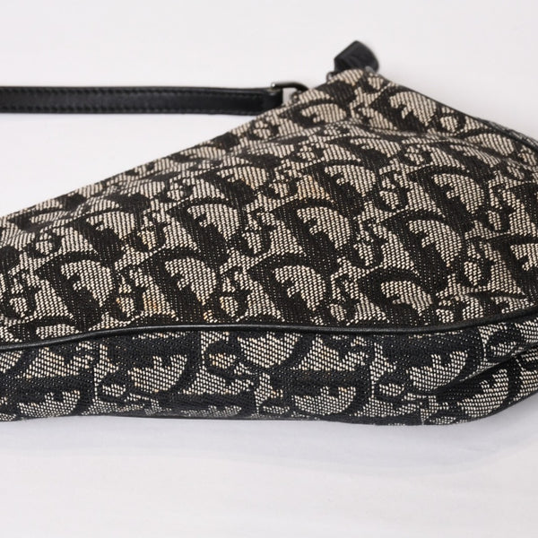 CHRISTIAN DIOR クリスチャンディオール トロッター サドルバッグ ワンショルダーバッグ サドルポーチ ネイビー 美品 中古 4b011018