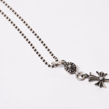 Load image into Gallery viewer, 極美品 CHROME HEARTS クロムハーツ CH TINY CROSS タイニークロス ボールチェーン チャーム ネックレス シルバー925 12.6g 中古 4b013882