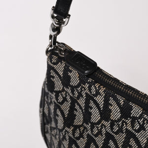 CHRISTIAN DIOR クリスチャンディオール トロッター サドルバッグ ワンショルダーバッグ サドルポーチ ネイビー 美品 中古 4b011018