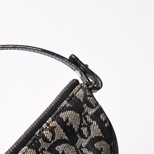 CHRISTIAN DIOR クリスチャンディオール トロッター サドルバッグ ワンショルダーバッグ サドルポーチ ネイビー 美品 中古 4b011018