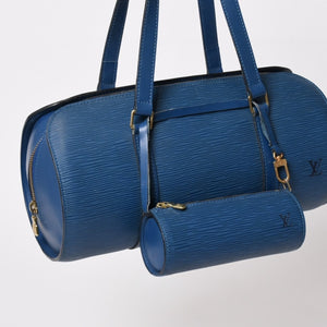 LOUIS VUITTON ルイヴィトン ハンドバッグ パピヨン スフロ エピ ブルー M52225 美品 中古 4b010061