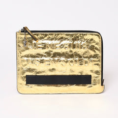 極美品 CHANEL シャネル VOTEZ COCO クラッチバッグ A82164 21番台 ココマーク クリンクルレザー メタリックゴールド 中古 4b013942