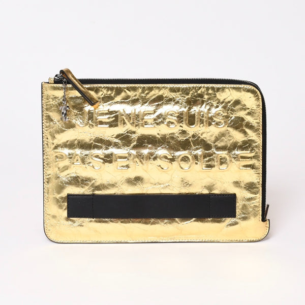 極美品 CHANEL シャネル VOTEZ COCO クラッチバッグ A82164 21番台 ココマーク クリンクルレザー メタリックゴールド 中古 4b013942