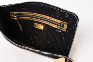 極美品 CHANEL シャネル VOTEZ COCO クラッチバッグ A82164 21番台 ココマーク クリンクルレザー メタリックゴールド 中古 4b013942