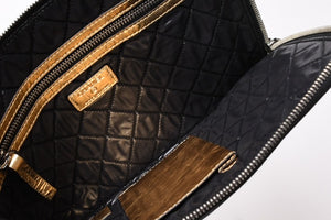 極美品 CHANEL シャネル VOTEZ COCO クラッチバッグ A82164 21番台 ココマーク クリンクルレザー メタリックゴールド 中古 4b013942