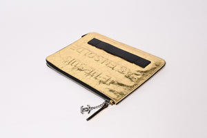 極美品 CHANEL シャネル VOTEZ COCO クラッチバッグ A82164 21番台 ココマーク クリンクルレザー メタリックゴールド 中古 4b013942