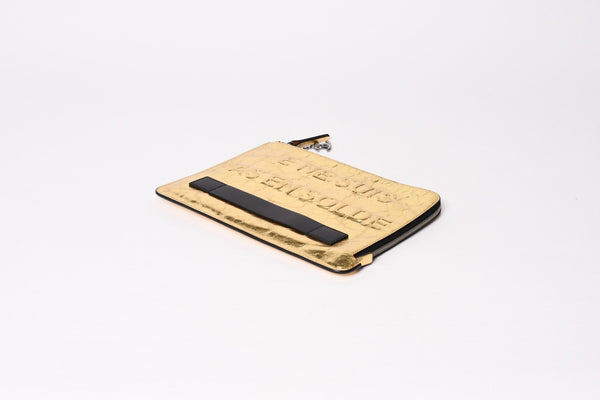 極美品 CHANEL シャネル VOTEZ COCO クラッチバッグ A82164 21番台 ココマーク クリンクルレザー メタリックゴールド 中古 4b013942