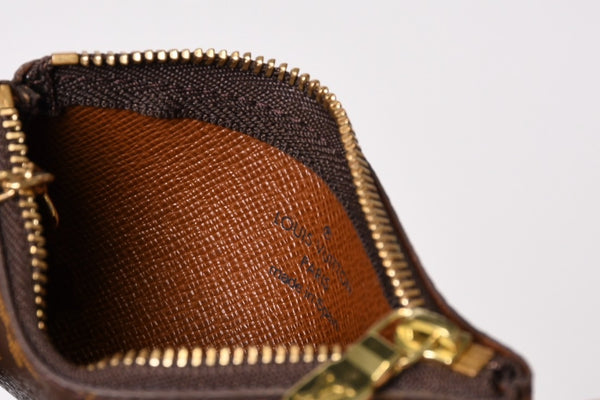 極美品 LOUIS VUITTON ルイヴィトン ポシェット クレ コインケース 小銭入れ M62650 モノグラム ブラウン 中古 4b013953