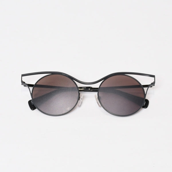 Yohji Yamamoto ヨウジヤマモト サングラス アイウェア YY7014 911 サイズ49□20 ブラック ブラウン 美品 中古 4b013983