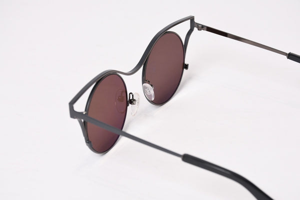 Yohji Yamamoto ヨウジヤマモト サングラス アイウェア YY7014 911 サイズ49□20 ブラック ブラウン 美品 中古 4b013983