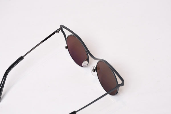 Yohji Yamamoto ヨウジヤマモト サングラス アイウェア YY7014 911 サイズ49□20 ブラック ブラウン 美品 中古 4b013983