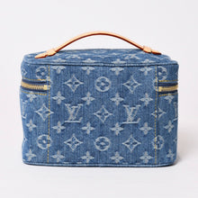 画像をギャラリービューアに読み込む, LOUIS VUITTON ルイ・ヴィトン その他バッグ M27946 ニース ミニ ベージュ ブルー モノグラムデニム レザー ゴールド金具 Sランク 4b014062