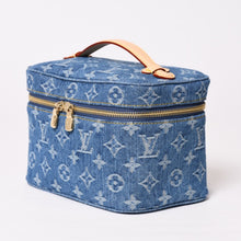 画像をギャラリービューアに読み込む, LOUIS VUITTON ルイ・ヴィトン その他バッグ M27946 ニース ミニ ベージュ ブルー モノグラムデニム レザー ゴールド金具 Sランク 4b014062