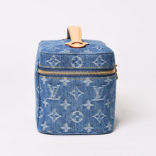 画像をギャラリービューアに読み込む, LOUIS VUITTON ルイ・ヴィトン その他バッグ M27946 ニース ミニ ベージュ ブルー モノグラムデニム レザー ゴールド金具 Sランク 4b014062