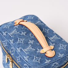 画像をギャラリービューアに読み込む, LOUIS VUITTON ルイ・ヴィトン その他バッグ M27946 ニース ミニ ベージュ ブルー モノグラムデニム レザー ゴールド金具 Sランク 4b014062